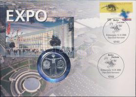 Németország 2000. 10M Ag "EXPO 2000 - Hannover" érmés borítékon elsőnapi bélyegzős bélyeggel, hátoldali ismertető tanúsítvánnyal T:BU
