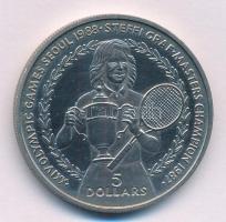 Niue 1988. 5D Cu-Ni Steffi Graf - 1988. Nyári Olimpia Szöul T:UNC Niue 1988. 5 Dollars Cu-Ni Steffi Graf - 1988 Summer Olympics Seoul C:UNC Krause KM#11