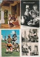 21 db MODERN folklór motívum képeslap különböző méretben / 21 modern folklore motive postcards in mixed size