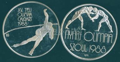 1986-87. 500Ft Ag "Téli olimpia Calgary" + 500Ft Ag "Nyári olimpia Szöul" pár T:...