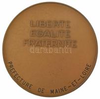 Franciaország DN "Belügyminisztérium / Maine-et-Loire prefektúra" bronzozott fém emlékérem...