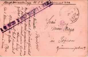 1918 Osztrák-magyar erődítések az erdőben / WWI K.u.K. military camp in the forest. photo + "M....