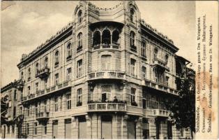 1915 Ivano-Frankivsk, Stanislawów, Stanislau; Goluchowskigasse, Haus von Dr. Weingarten / street view, Dr. Weingarten's house + "K.u.K. schwere Haubitzbatterie Nr. 27." (fl)