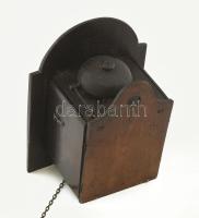 Effinger Károly Győr órás falióra, inga nélkül, súlyokkal, 20x14 cm, jó állapotban, kis kopással