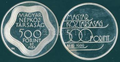 1989. 500Ft Ag "Nyári olimpia-Barcelona" + 500Ft Ag "Téli olimpia-Albertville" pár T:PP Díszdobozban!