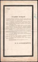 1898 Besztercebánya, a M. kir. pénzügyigazgatóság gyászjelentése Erzsébet királyné (Sisi) haláláról, valamint a gyászidőszakra vonatkozó rendelkezései. Besztercebánya, Machold F.-ny. Kisebb lapszéli sérülésekkel, középen hajtott, 34x21 cm