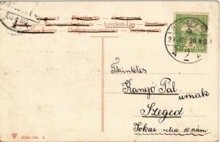 1906 Boldog Újévet! / New Year greeting art postcard with celebrating pigs s: C. J. (EB)