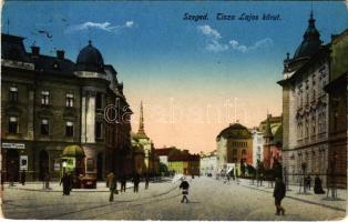 1915 Szeged, Tisza Lajos körút, dohány és szivar üzlet, újságosbódé (kopott sarkak / worn corners)