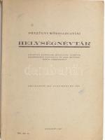 Pénzügyi közigazgatási helységnévtár. Bp., 1947, kn. (Magyar Állami Nyomda). 257 p. Kiadói papírkötés, sérült gerinccel, kissé sérült kötéssel, címlapon régi Kossuth címeres intézményi bélyegzővel.