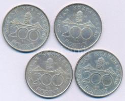 1994. 200Ft Ag "Deák" (4x) T:AU,XF patina, karc
Adamo F13.1