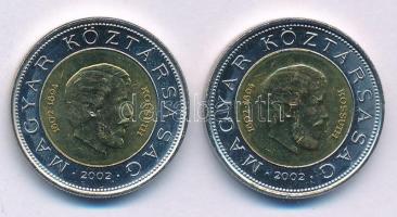 2002. 100Ft "Kossuth" (2x) T:UNC,AU kis karc Adamo FOEM1