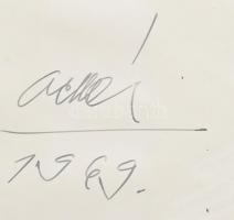 Gellér B. István (1946-2018), 2 db mű: Gesztusok, 1969. Monotípia, papír, mindkettő jelzett a hátold...