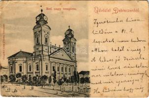 1899 (Vorläufer) Debrecen, Református nagy templom. Pongrácz Géza kiadása (b)