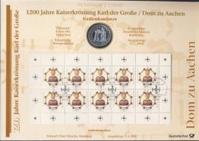 Németország 2000. 10M Ag "Nagy Károly" + 10M Ag "EXPO 2000 - Hannover" nagyalakú emlékíveken egy-egy bélyeg-kisívvel, elsőnapi bélyegzésekkel, ismertetővel T:BU