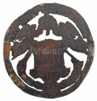 1868KB 4kr Cu érme hátlapja, medállá alakítva, előlapja lecsiszolva T:F a fül letört