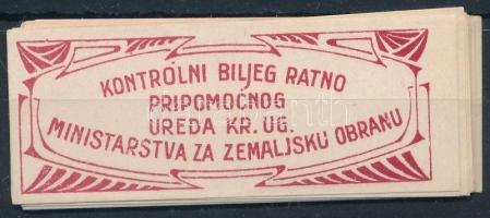1915 16 db Horvát hadsegélyező hivatali ellenőrző bélyeg