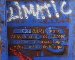 Swierkiewicz Róbert (1942-2019): Europe's art climatic, 1986. Vegyes technika, kollázs, appliká...