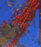 Swierkiewicz Róbert (1942-2019): Europe's art climatic, 1986. Vegyes technika, kollázs, appliká...