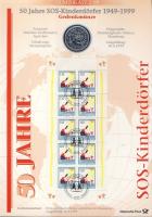 Németország 1999. 10M Ag "SOS-Gyermekfalvak" + 10M Ag "Goethe - Weimar" nagyalakú emlékíveken egy-egy bélyeg-kisívvel, elsőnapi bélyegzésekkel, ismertetővel T:BU