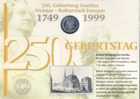 Németország 1999. 10M Ag "SOS-Gyermekfalvak" + 10M Ag "Goethe - Weimar" nagyalak...