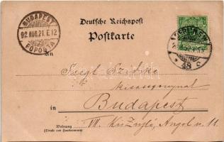 1892 (Vorläufer!!!) Berlin, Charlottenburg, Flora Gartenseite. Very early litho postcard! (cut)