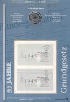 Németország 1999. 10M Ag "50 éve alapították az NSZK-t" nagyalakú emlékíven elsőnapi bélyegzős bélyeg-kisívvel, ismertetővel T:BU