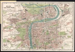cca 1920-1930 Plan Prahy, Prága térkép, 24x36 cm