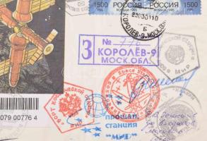 Alekszandr Kaleri (1956- ) Szergej Zaljotin (1962- ) orosz űrhajósok aláírásai emlékborítékon / Sign...