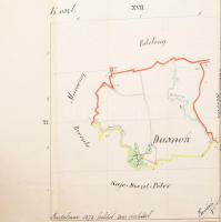 1891-92 Dusnokpuszta (Sajószentpéter) kisközség felvételi előrajzai és Dusnokpuszta adóközség határl...