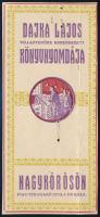 cca 1910 Nagykőrös, Piactér, Dajka Lajos könyvnyomdája számolócédula, lyukasztás nyomával, hajtásnyommal