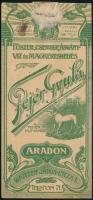 cca 1910 Arad, Fejér Gyula Fűszer-, Csemegekereskedés számolócédula, ragasztásnyommal, szakadással