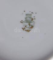 Zsolnay mokkás csésze alátéttel. cca 1925, ritka mintával, jelzett, kopással, d: 10 cm