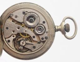 Hetényi József Miskolc zsebóra feliratos számlappal, francia jelzésű tokkal d: 53 mm,