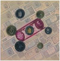 2002. 1Ft-100Ft (7xklf) + 100Ft "Kossuth" forgalmi sor szettben T:BU patina, a külső védőt...