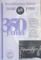 Németország 1998. 10M Ag "Wesztfáliai béke" nagyalakú emlékíven elsőnapi bélyegzős bélyeg-...