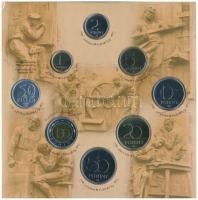 1999. 50f-100Ft (8xklf) "75 éves a Magyar Nemzeti Bank" forgalmi sor dísztokban T:BU
Adam...