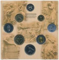 1999. 50f-100Ft (8xklf) "75 éves a Magyar Nemzeti Bank" forgalmi sor dísztokban T:BU
Adam...