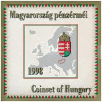1998. 50f-200Ft (10xklf) "Magyarország pénzérméi" forgalmi sor + 100Ft Cu-Ni-Zn "1848-1849-es forradalom és szabadságharc 150. évfordulója" emlékérme dísztokban. T:BU patina  Adamo FO31