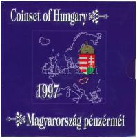 1997. 50f-200Ft (10xklf) "Magyarország pénzérméi" forgalmi sor dísztokban T:BU patina  Adamo FO30