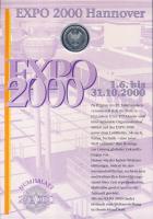 Németország 2000. 10M Ag "EXPO 2000 - Hannover" nagyalakú emlékíven elsőnapi bélyegzős bél...