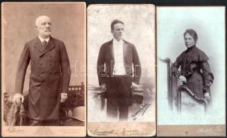 cca 1890-1910 Vegyes keményhátú portré, táj és városrészlet fotó tétel, össz. 9 db, többek közt Zágr...