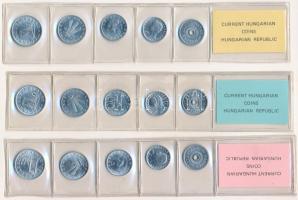 1990-1992. 2f-50f Al (3 szett /5xklf) 3xklf évjáratú fillér forgalmi sor fóliatokban T:UNC az egyik ...