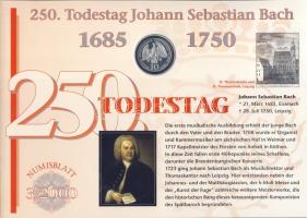 Németország 2000. 10M Ag "Johann Sebastian Bach" nagyalakú emlékíven elsőnapi bélyegzős bé...