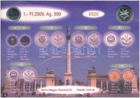 2009. 1Ft Ag (0.999) + 2Ft Ag (0.999) párban, utánveret, sorszámozott emléklapon "0520" so...