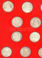 Vatikán ~1965. 21db-os, teljes Ag emlékérem-szett a II. Vatikáni Egyetemes Zsinat megnyitásának emlé...