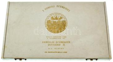 Vatikán ~1965. 21db-os, teljes Ag emlékérem-szett a II. Vatikáni Egyetemes Zsinat megnyitásának emlé...