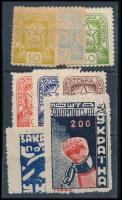 Kárpát-Ukrajna 1945 8 db bélyeg, Bodor vizsgálójellel