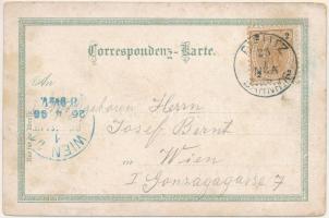 1898 (Vorläufer) Bielsko-Biala, Bielitz; Sparkasse, Kurort Bystrai, Stadttheatre, Louisenthal, Cleme...