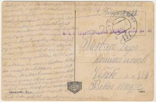 1916 Przemysl, Dworzec kolejowy / Bahnhof / railway station, automobile (fl) + "K.u.k. Feldpost...