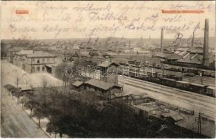 1931 Bielsko-Biala, Bielitz; Bahnhof und Bahnanlagen / railway station, trains (r)